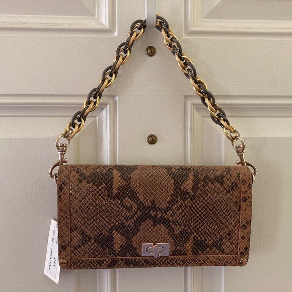 Alexis Hudson Lucy Crossbody Handbag/Amber Snake//NEW/$325 RETAIL! - Picture 1 of 12